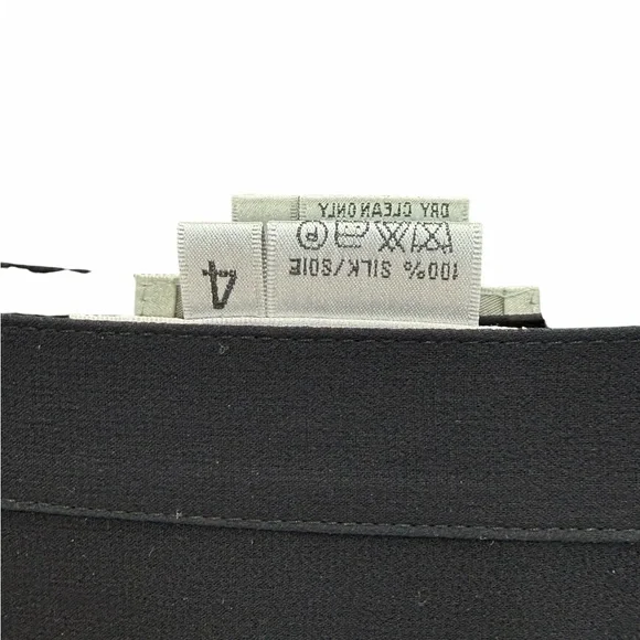 Vintage Vera Cristina Black Embellished Layered Silk Midi Skirt Evening Style - Picture 7 of 10